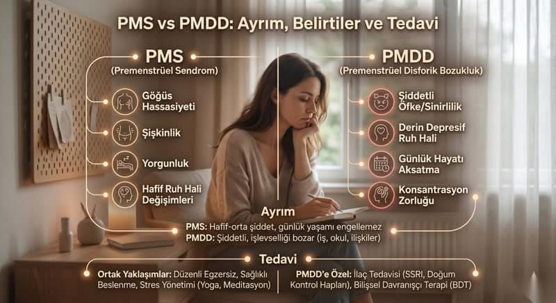 PMS vs PMDD: Ayrım, Belirtiler ve Tedavi